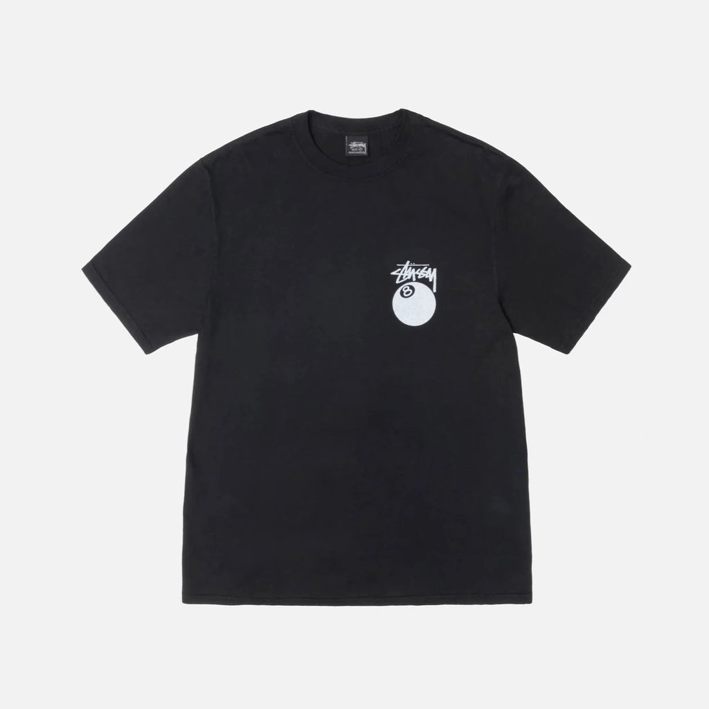 Stüssy 8 Ball Pigment Dyed Black Tee frontal