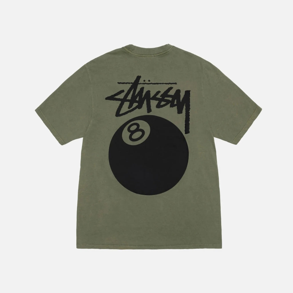 Stüssy 8 Ball Pigment Dyed Olive Tee back