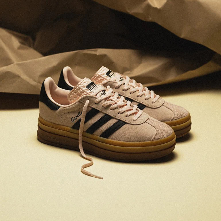 Adidas Gazelle Bold Wonder Quartz Black Gum on feet