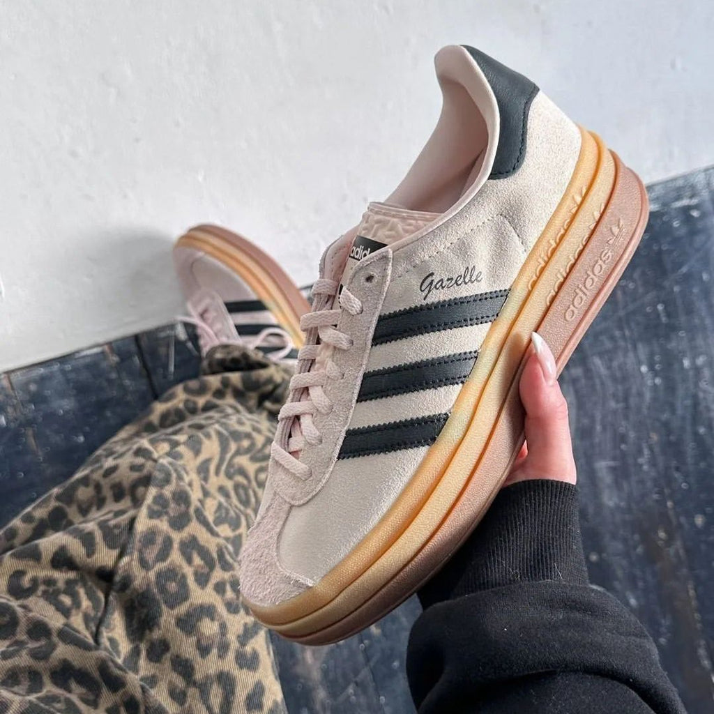 Adidas Gazelle Bold Wonder Quartz Black Gum on feet
