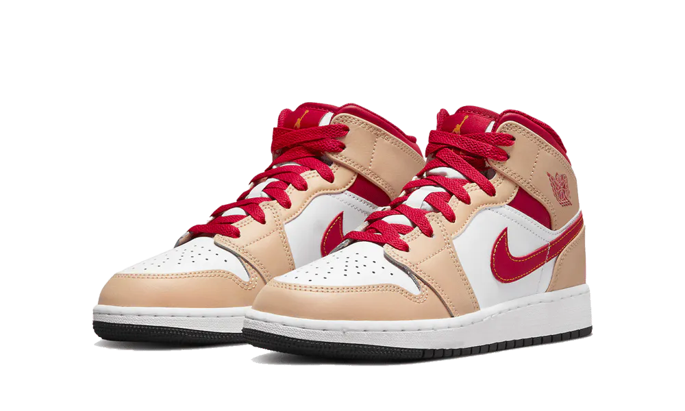 Air Jordan 1 Mid Light Cardinal Curry