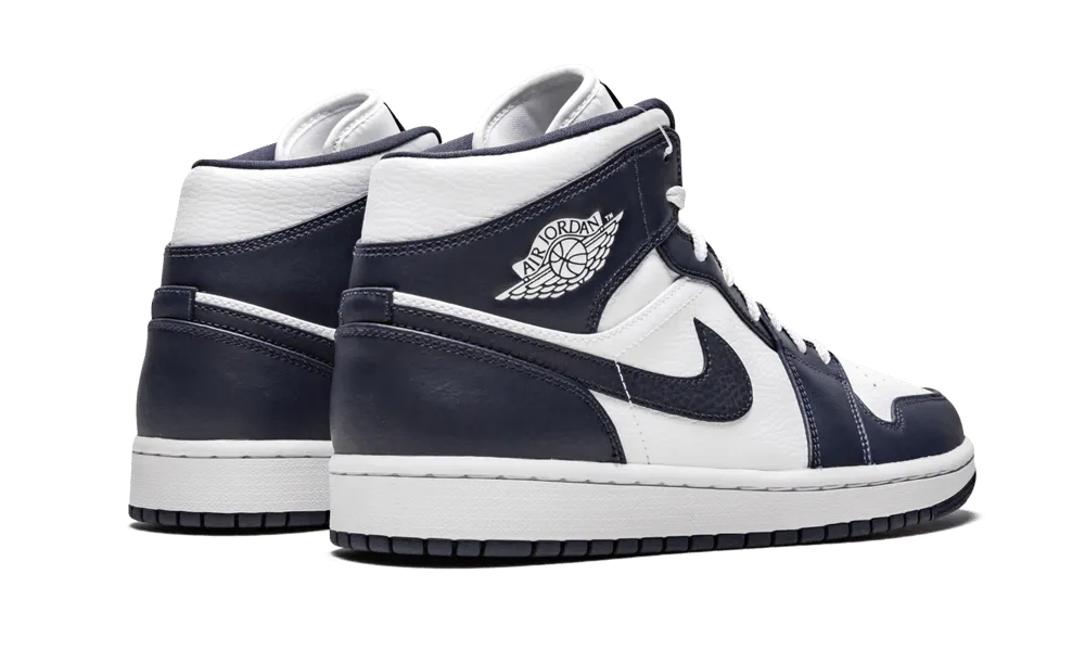 Air Jordan 1 Mid White Metallic Gold Obsidian
