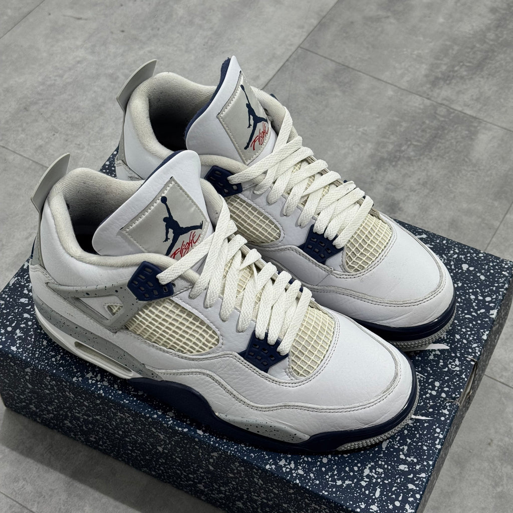 Air Jordan 4 Retro White Midnight Navy (44) - Usado