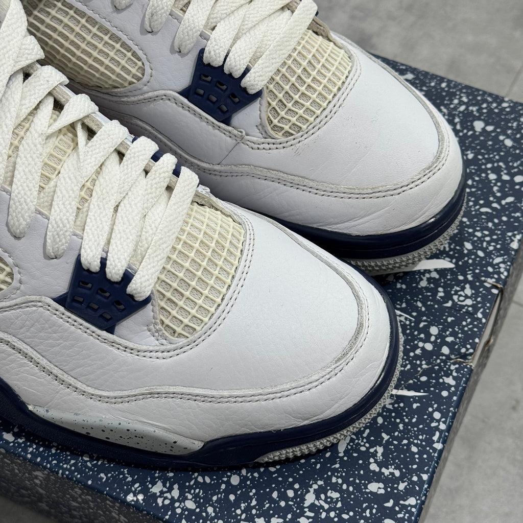 Air Jordan 4 Retro White Midnight Navy (44) - Usado