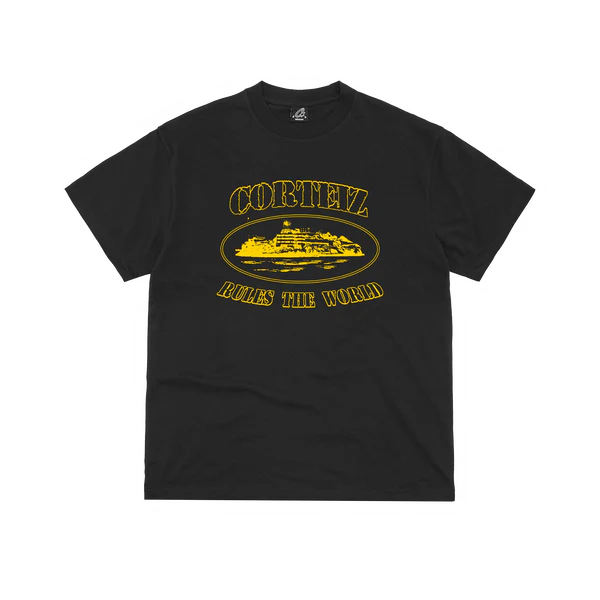 Corteiz Glow In The Dark OG Alcatraz Tee Black/Yellow