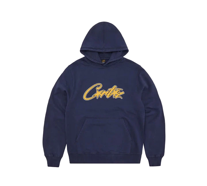Corteiz Satin Applique Allstarz Hoodie Navy
