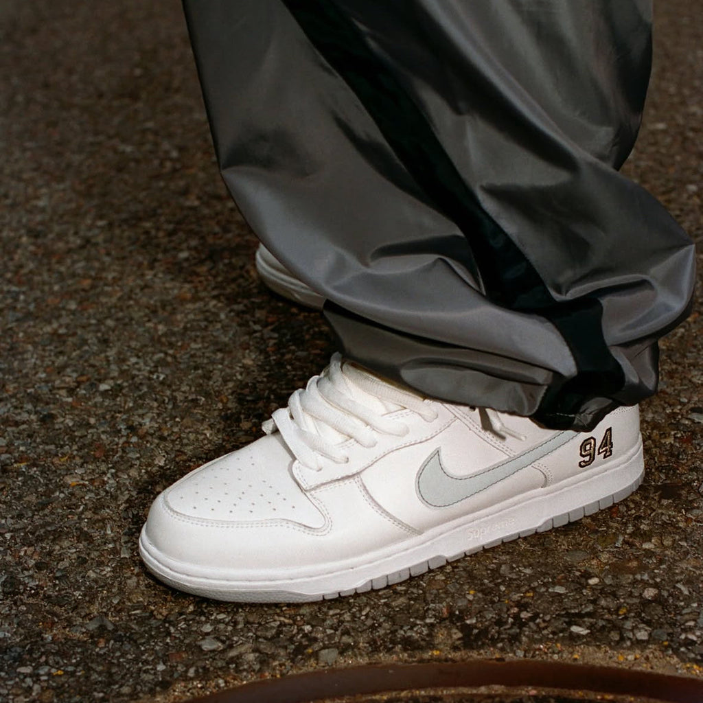 Nike SB Dunk Low Supreme 94 White Metallic Silver