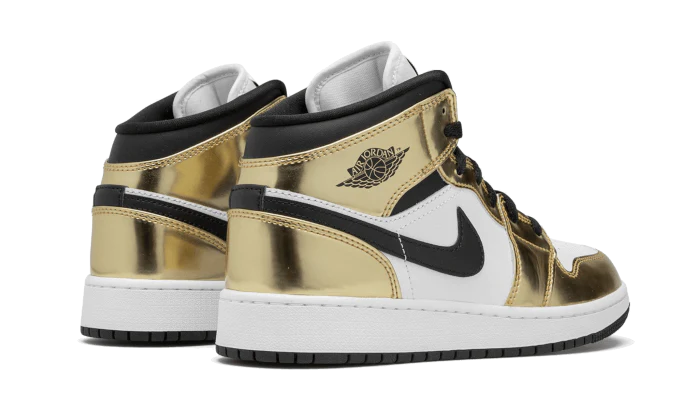 Air Jordan 1 Mid Metallic Gold Black White back image