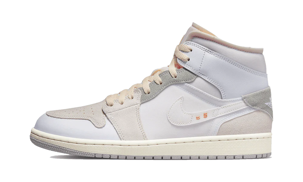 Air Jordan 1 Mid SE Craft Inside Out White Grey lateral image