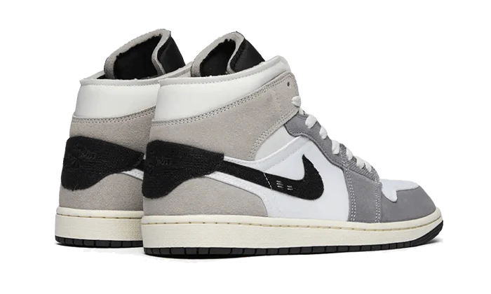 Air Jordan 1 Mid SE Craft White Cement Grey Black back image