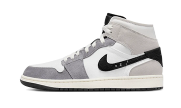 Air Jordan 1 Mid SE Craft White Cement Grey Black lateral image