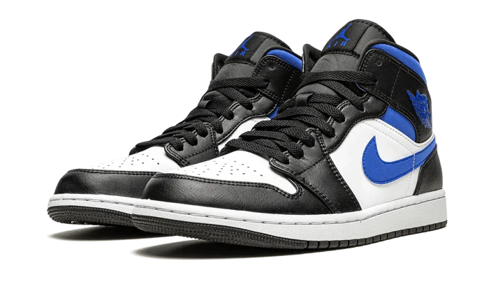 Air Jordan 1 Mid White Black Racer Blue frontal image