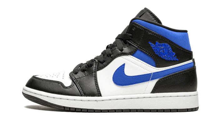 Air Jordan 1 Mid White Black Racer Blue lateral image