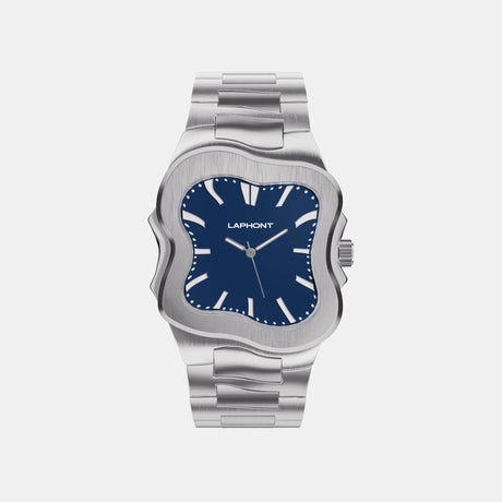 LAPHONT Argonaut Silver Navy Dial relógio prateado mostrador azul-marinho