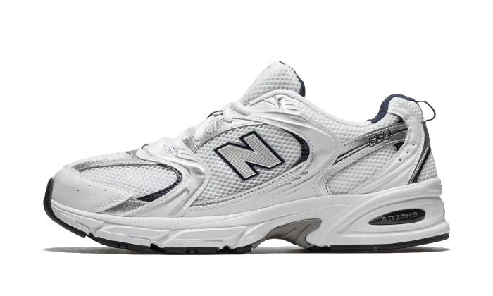 New Balance 530 White Silver Navy lateral