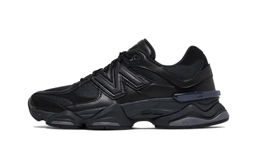 New Balance 9060 Triple Black Leather lateral