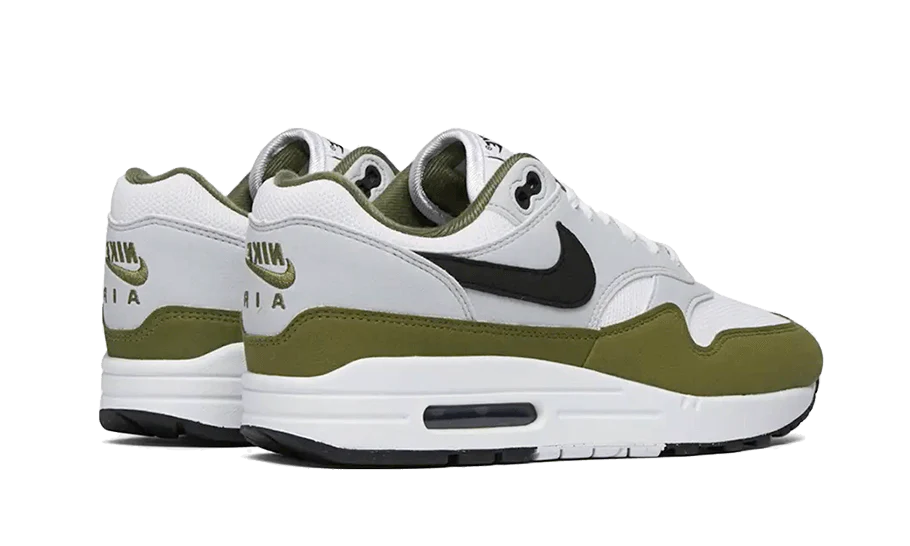 Nike Air Max 1 White Black Medium Olive back