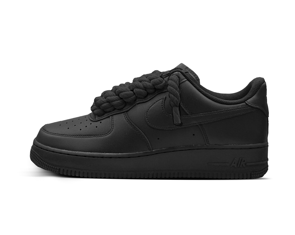 Nike Air Force 1 Black Rope Laces 'Black' lateral