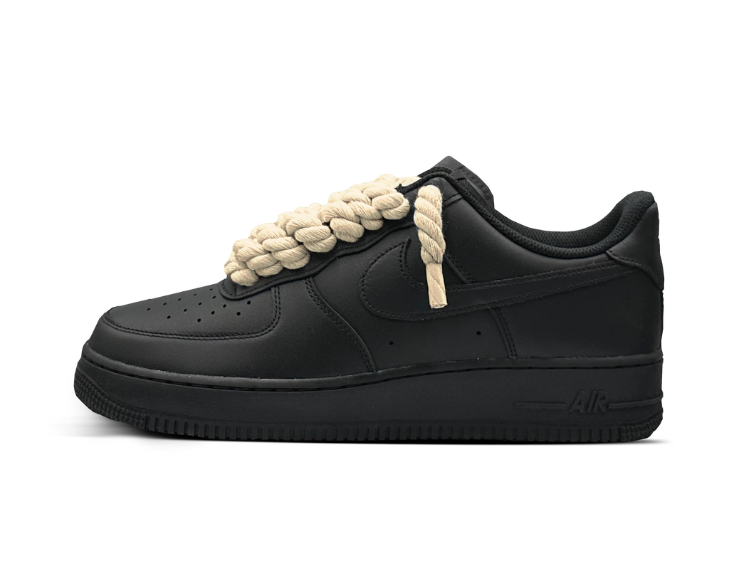 Nike Air Force 1 Black Rope Laces 'Creme' lateral