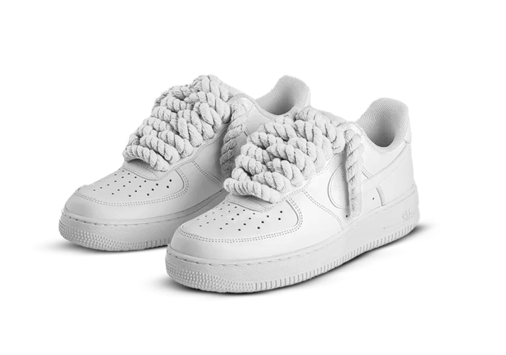 Nike Air Force 1 White Rope Laces 'White' - frontal