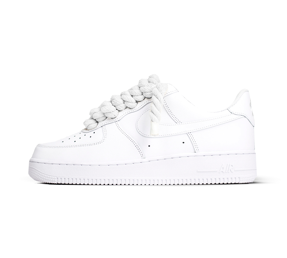 Nike Air Force 1 White Rope Laces 'White' lateral