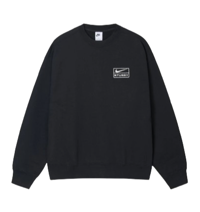 Nike x Stussy Crew Fleece Black frontal