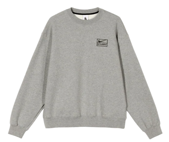 Nike x Stussy Crew Fleece Grey lateral