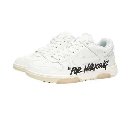 OFF-WHITE Out Of Office OOO Low Tops For Walking White Black frontal image