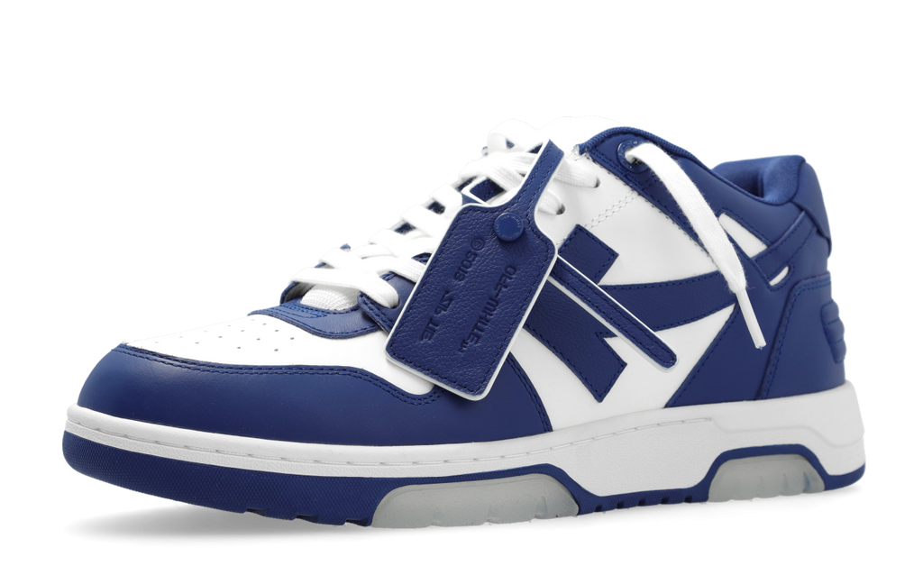 OFF-WHITE Out Of Office OOO Low Tops White Royal Blue frontal image