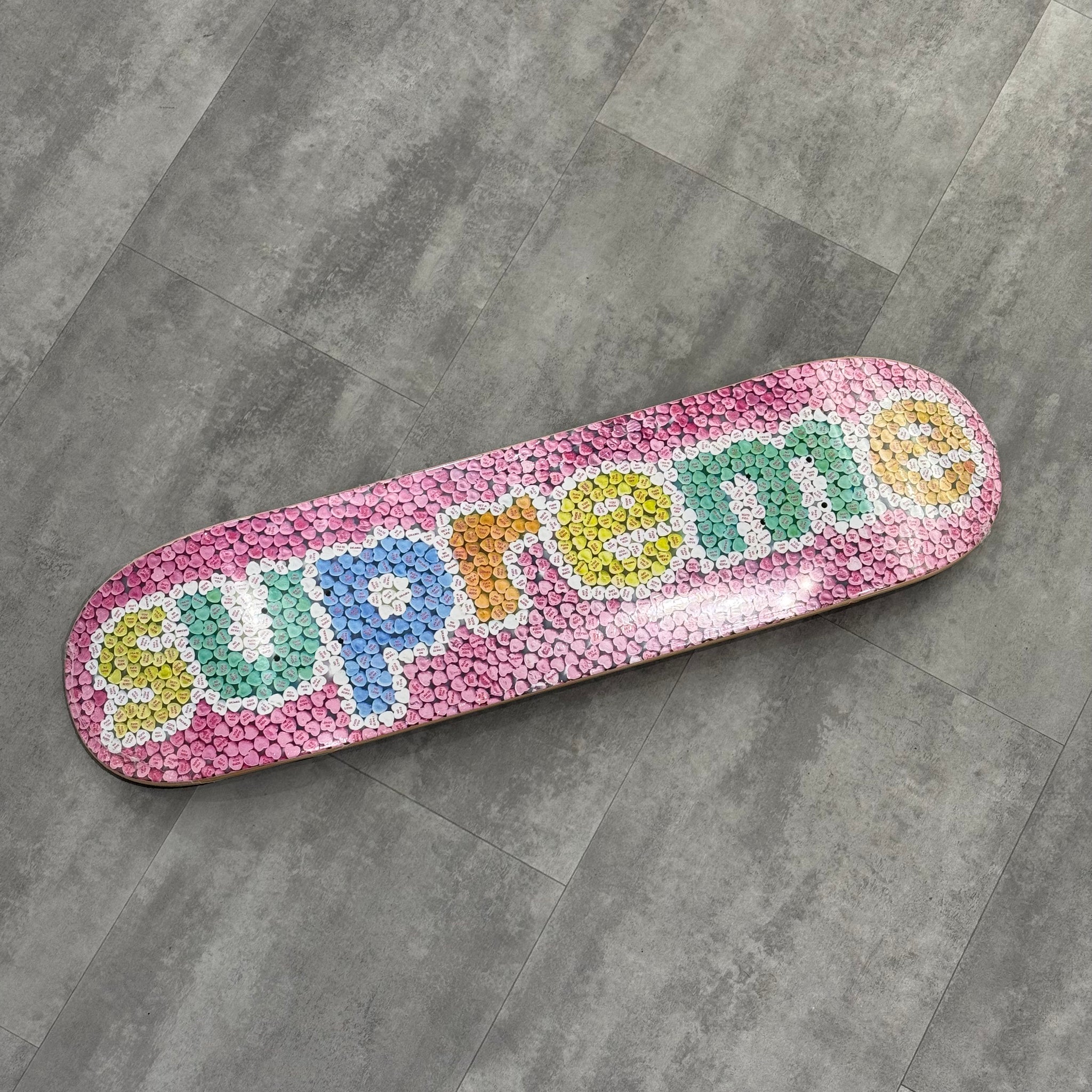 Supreme Candy Hearts Skateboard Deck Pink | CollectKicks