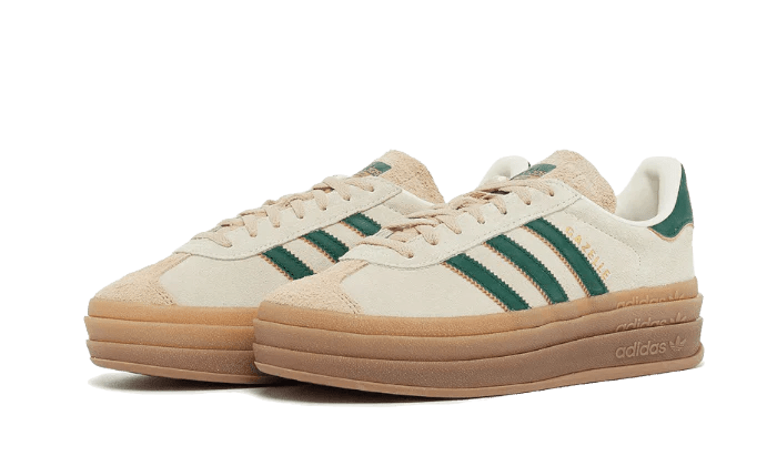 Adidas Gazelle Bold Magic Beige Collegiate Green  – sneaker autêntico da CollectKicks