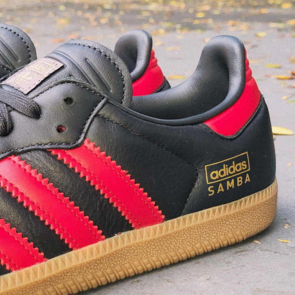 Adidas Samba OG Carbon Better Scarlet - SKU: IG6173 on feet