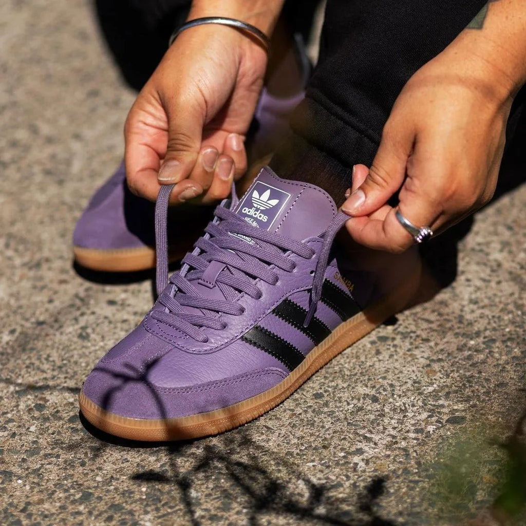 Adidas Samba Shadow Violet &nbsp;- SKU: IE7012 on feet