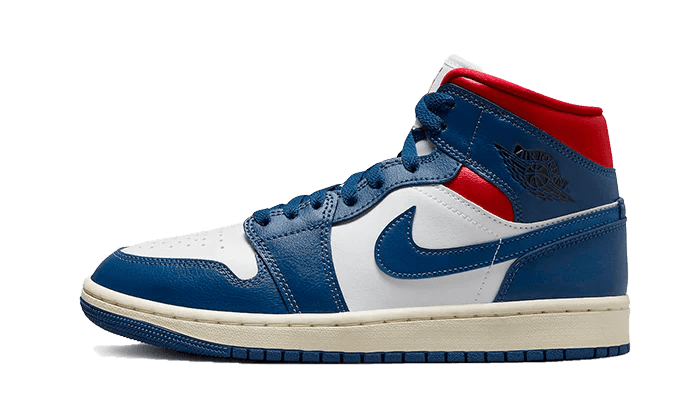 Air Jordan 1 Mid French Blue Gym Red - 