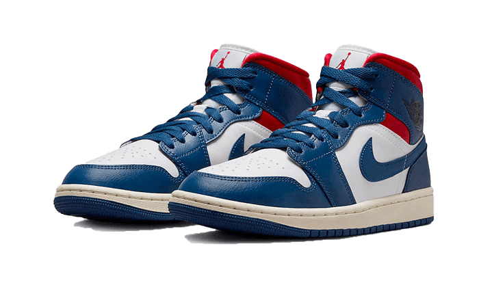 Air Jordan 1 Mid French Blue Gym Red - 