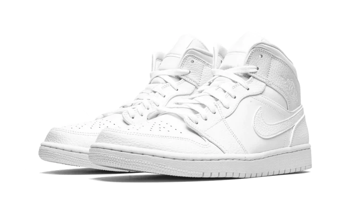 Air Jordan 1 Mid Triple White 554724-136 – sneaker autêntico da CollectKicks