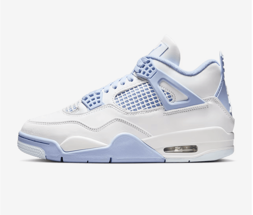 Air Jordan 4 Retro Aluminium / Forget Me Not lateral  – sneaker autêntico da CollectKicks
