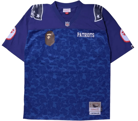 Bape x Mitchell & Ness NFL Patriots Navy  – sneaker autêntico da CollectKicks