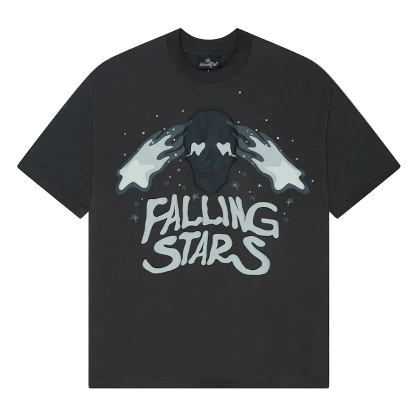 Broken Planet Falling Stars T-Shirt Soot Black  – sneaker autêntico da CollectKicks