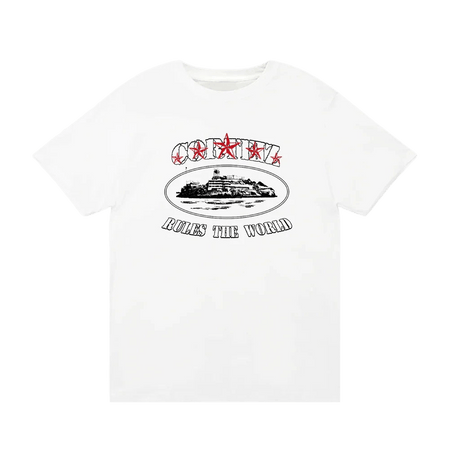 Corteiz 5 Starz Alcatraz Tee White  – sneaker autêntico da CollectKicks