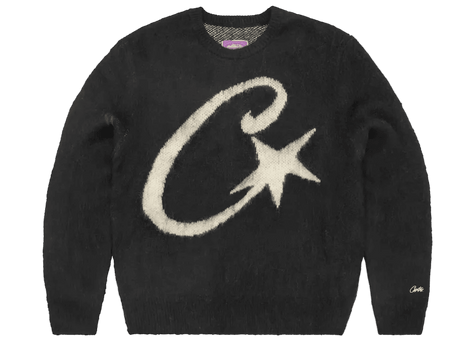 Corteiz C Star Mohair Knit Sweater Black  – sneaker autêntico da CollectKicks