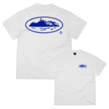 Corteiz Halftone Island Tee White/Blue  – sneaker autêntico da CollectKicks