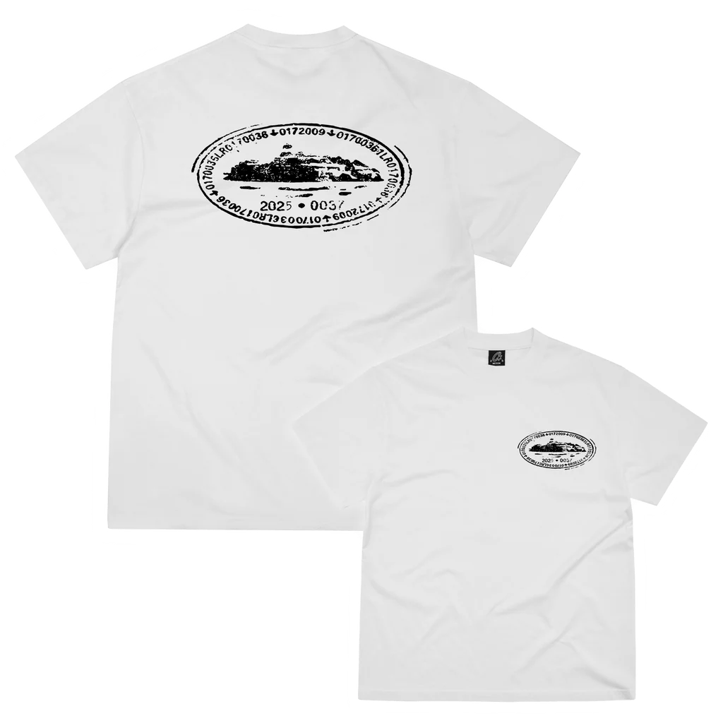 Corteiz Island Stamp Tee White  – sneaker autêntico da CollectKicks