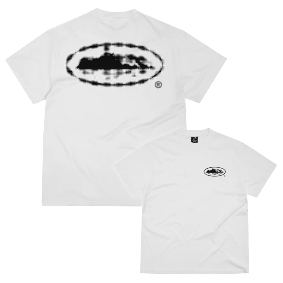 Corteiz Halftone Island Tee White/Black frontal