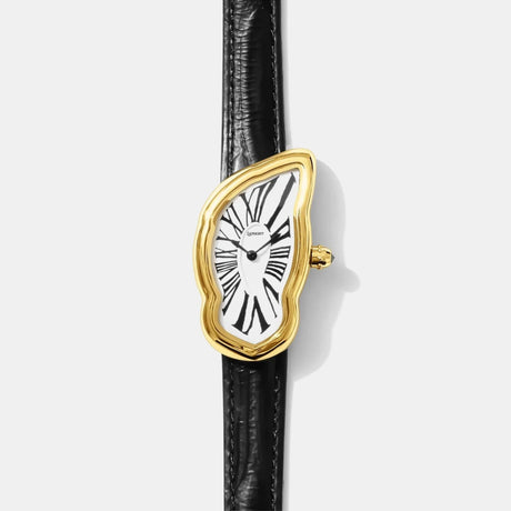 MELTING WATCH LARGE GOLD | BLACK STRAP  – sneaker autêntico da CollectKicks
