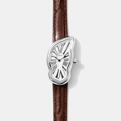 MELTING WATCH LARGE SILVER | BROWN STRAP  – sneaker autêntico da CollectKicks