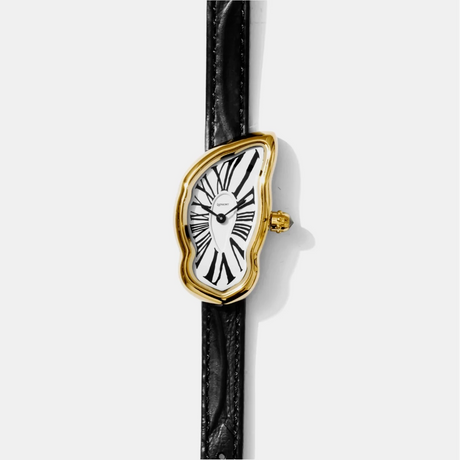 MELTING WATCH SMALL GOLD | BLACK STRAP  – sneaker autêntico da CollectKicks