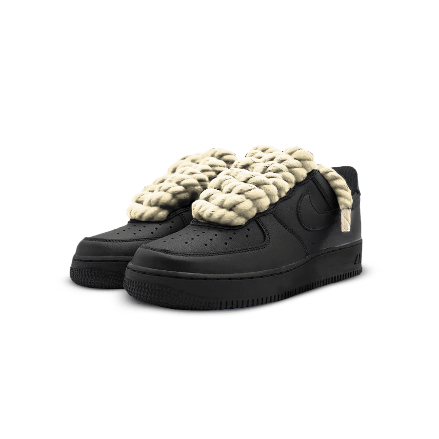 Nike Air Force 1 Black Rope Laces 'Creme'  – sneaker autêntico da CollectKicks