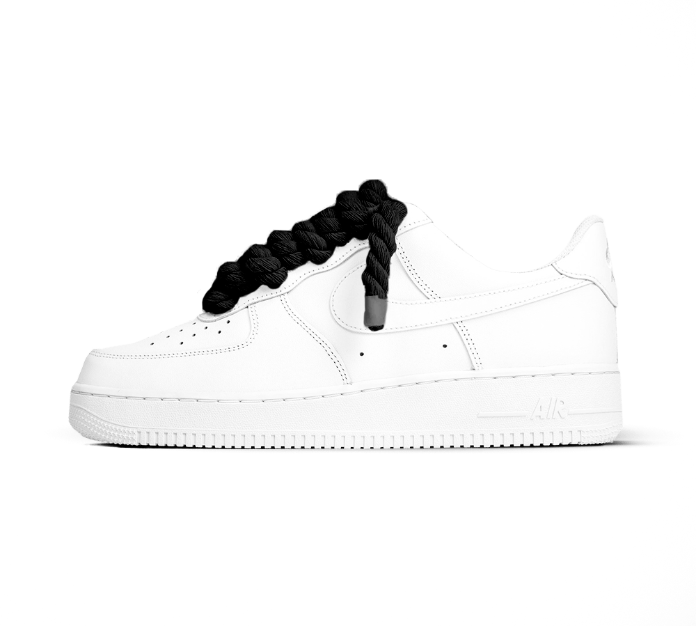 Nike Air Force 1 White Rope Laces 'Black'  – sneaker autêntico da CollectKicks
