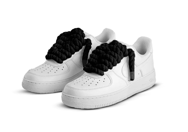 Nike Air Force 1 White Rope Laces 'Black'  – sneaker autêntico da CollectKicks